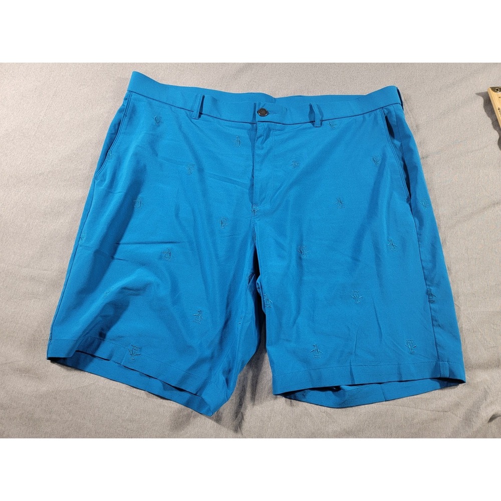 Penguin Blue Moisture Wicking Performance Stretch Embroidered Mens 40 9" inseam